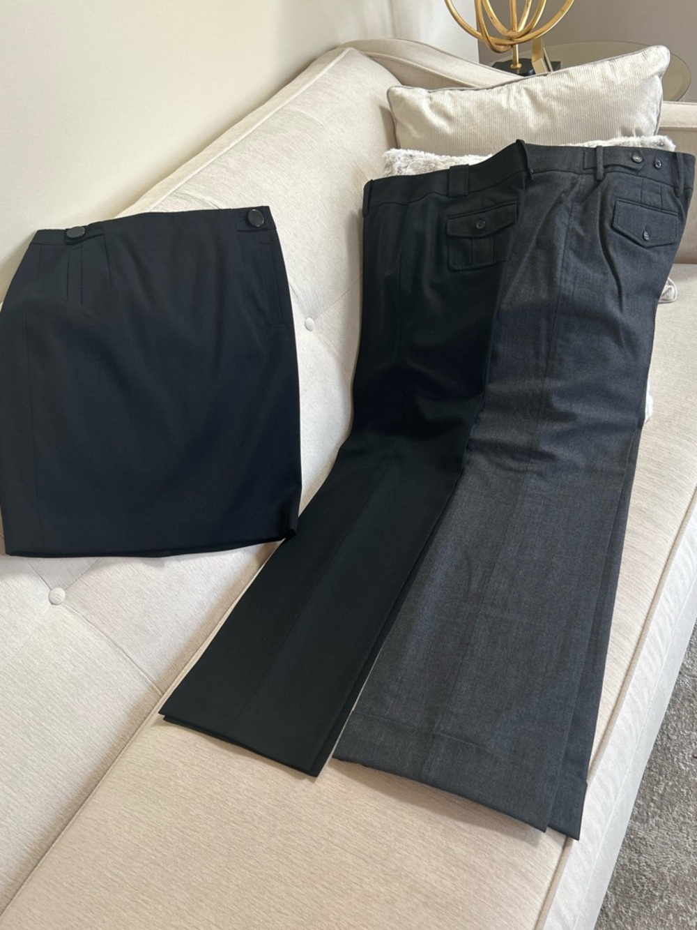 Ann Taylor Black and Charcoal Work Trousers and Skirt Set